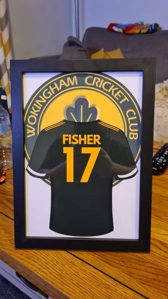 Wokingham Cricket Club Personalised A4 Shirt Print - Green or White