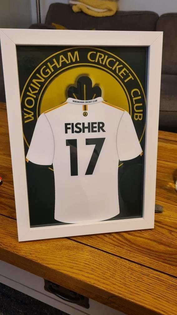 Wokingham Cricket Club Personalised A4 Shirt Print - Green or White