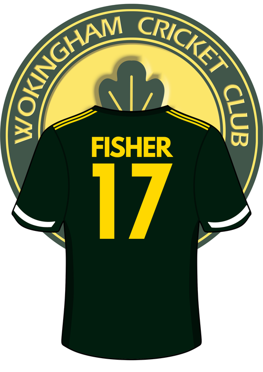 Wokingham Cricket Club Personalised A4 Shirt Print - Green or White
