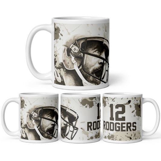Sportraits - Hand Drawn Aaron Rodgers Mug